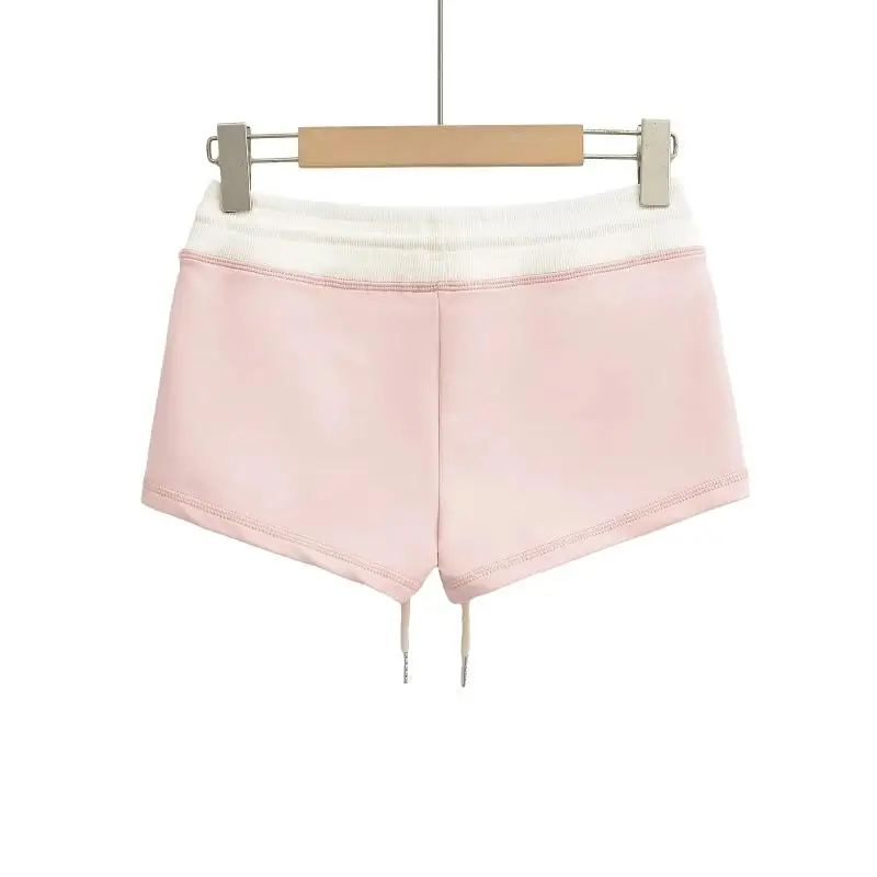 Slim Fit Color Blo ort Pants Women's Spor Sle Elastied Bootcut Hotpants Streetwear Polyester Spandex Blend