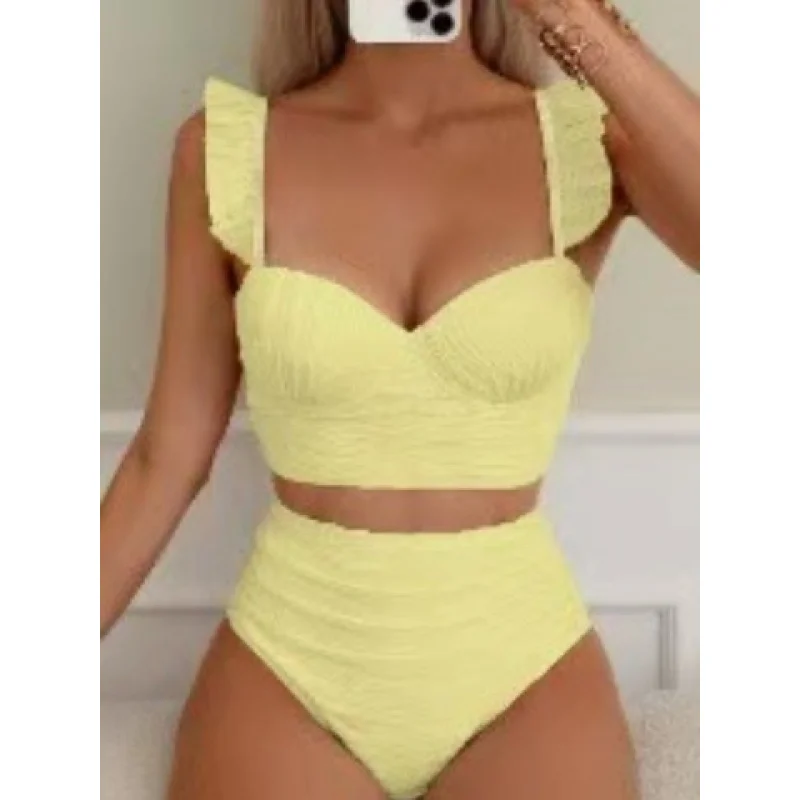 Sexy deusa maiô tecido especial de duas peças de cintura alta maiô moda sexy