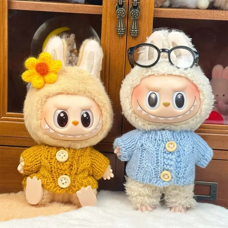 새로운 도착 15cm/17cm 몬스터 Lafufu 옷 전용 옷 인형 없음 미니 니트 양복 장식 인형 어린이 생일 선물