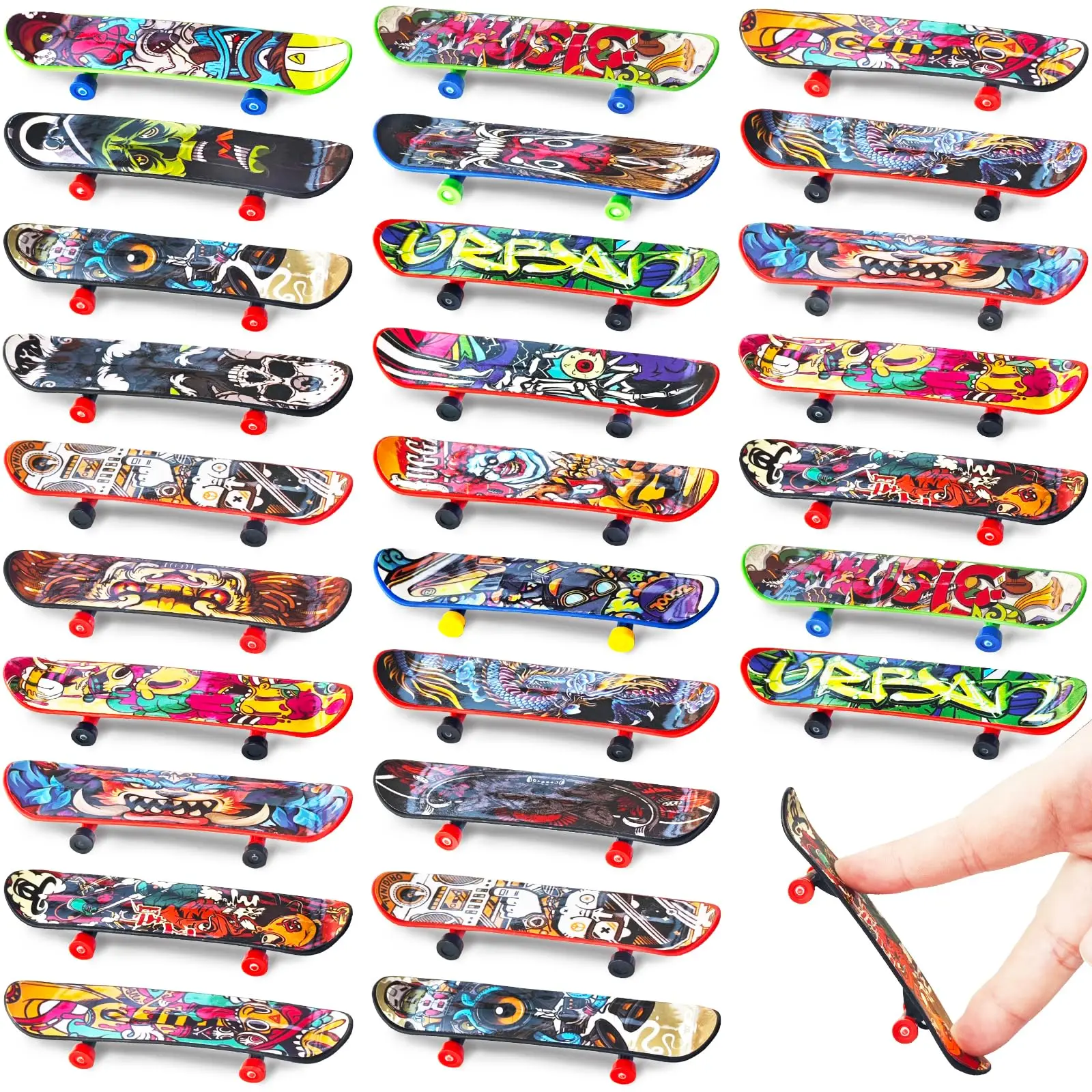 Mini patinetas de dedo de 10-60 Uds., juego de juguetes de tablas de dedo, Mini patinetas, tablas de surf de dedo para niños, regalo de intercambio en el aula