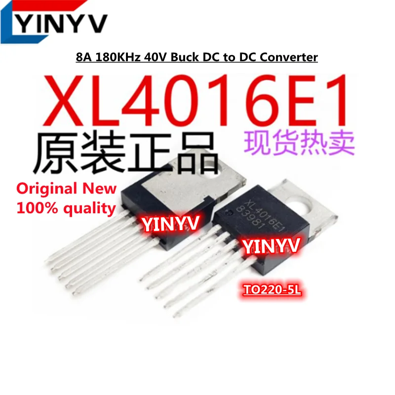 5Pcs  XL4016E1 XL4016 TO220-5L  8A 180KHz 40V Buck DC to DC Converter Chipset  Original New 100% quality