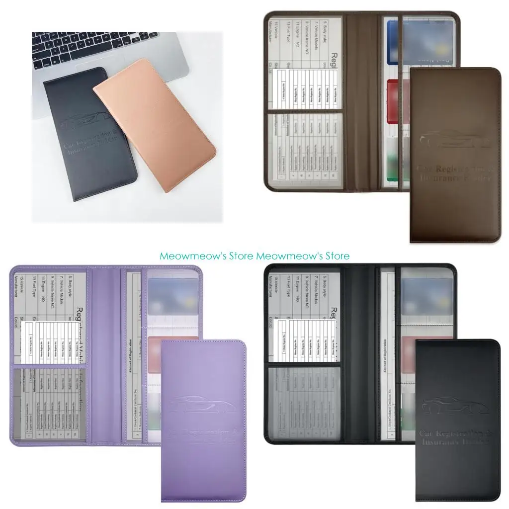 w91a-car-registration-protector-pu-vehicle-document-organiser-case-with-multiple-pockets-for-car-file-insurance-verification