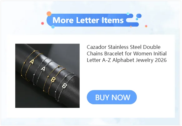 Cazador A-Z Initial Letter Box Chain Necklace for Men Stainless Steel Alphabet Pendant Man Chains Punk Jewelry Gift 2026