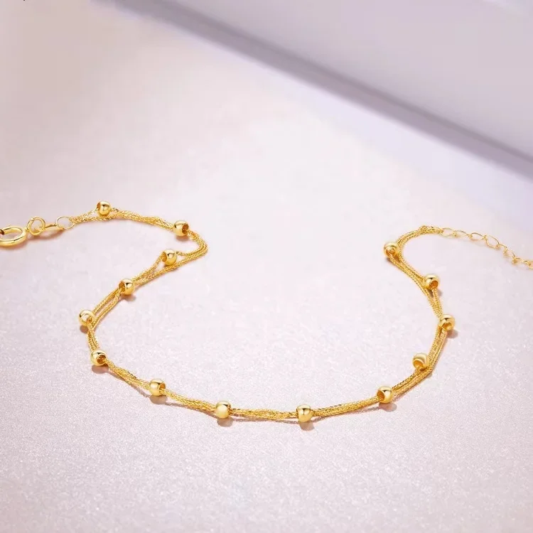 Real 18k Golden Starry Sky Bracelet for Woman 18K No Demolding Fine Jewelry Luxury High-quality Bracelet