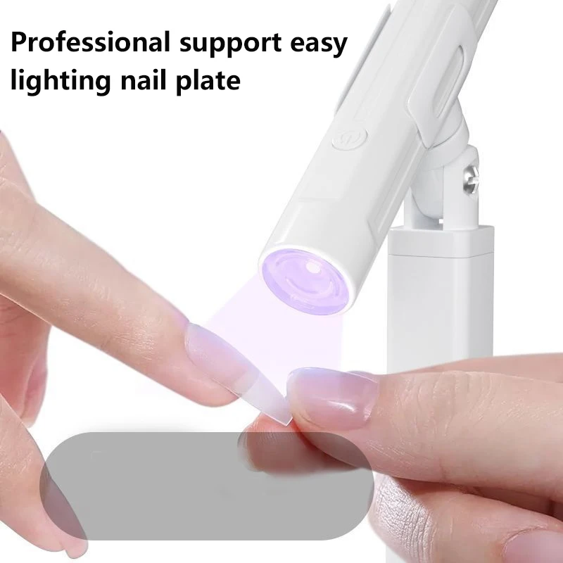 Support de lampe UV rotatif pour nail art, rose, blanc, portable, sèche-ongles, photothérapie