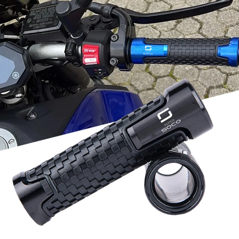 Para Super Soco CPx CUmini CUx TC 50 TC Max Wanderer TS 50 empuñaduras de manillar de motocicleta empuñaduras de propulsor de mano de goma de aluminio CNC