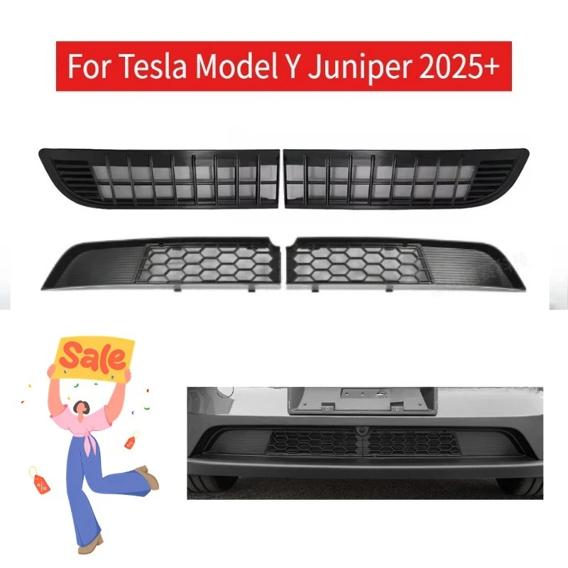 For Tesla Model Y Juniper 2025+ Lower Bumper Anti Insect Net Dust Proof Inner Vent Grille Cover Insect-proof Travel Accessories