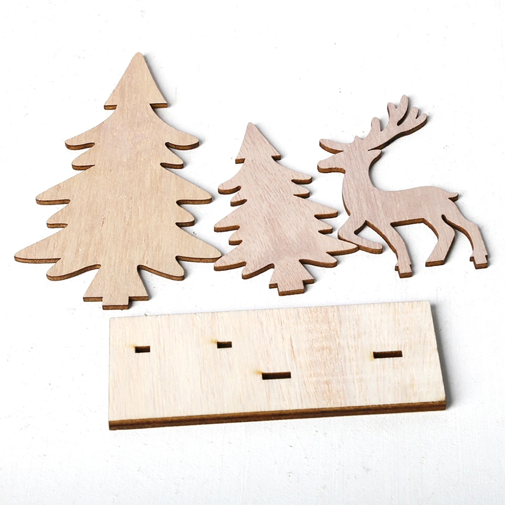 

Deer Decorations Ornament Xmas Wood Desktop Wooden Craft Christmas