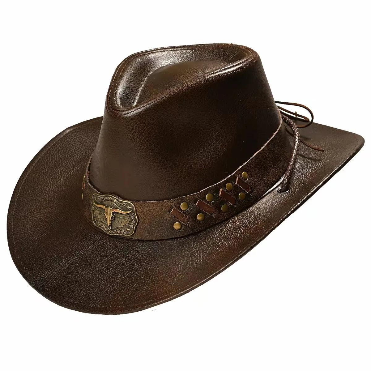 man-high-quality-genuine-leather-cowboy-hat-jazz-fedora-gentleman-cowskin-short-brim-black-brown-fitted-top-hat