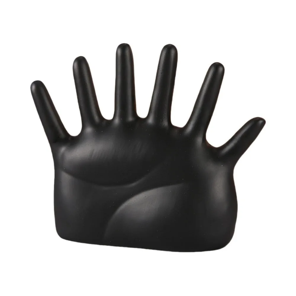 

6 Fingers Palm Shape Rings Holder Vintage Resin Jewelry Display Stand Crafts Simple Watch Organizer Living Room Bedroom Decor