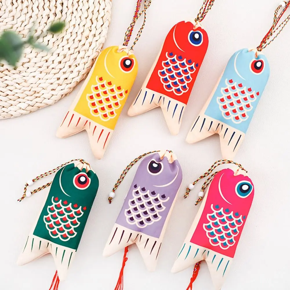 Color Smooth Pendant Lucky Pouch Car Hanging Small Item Bag Koi Carp Blessing Bag Jewelry Bags Japanese Style Sachet Coin Purse