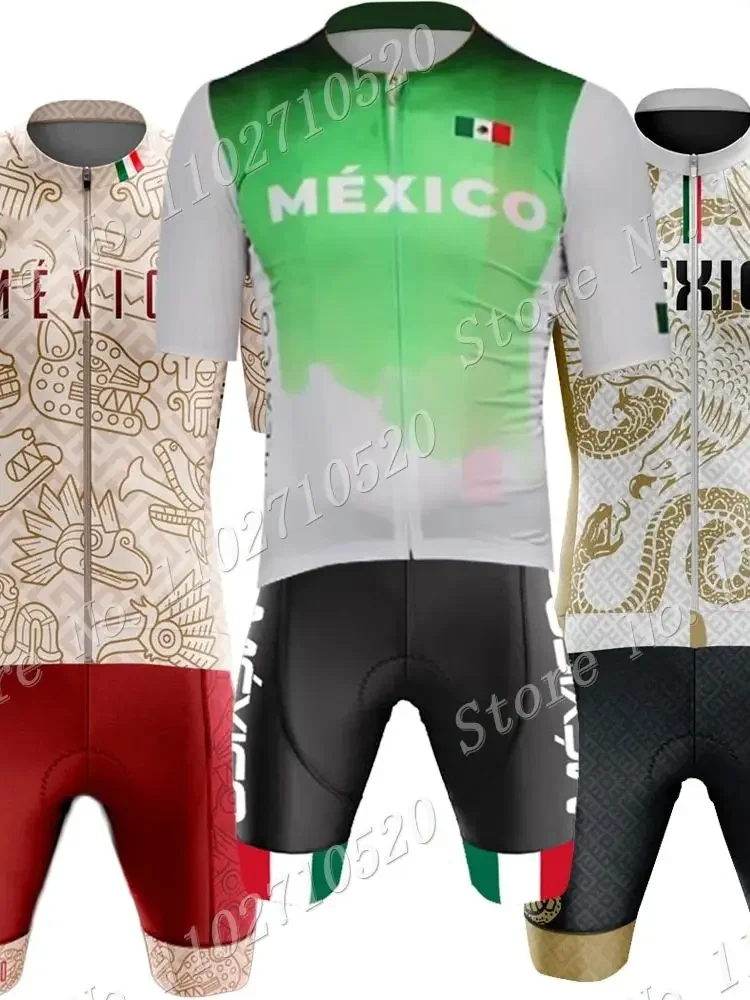 AliExpress NONE Mexico National Team Cycling Jersey 2026 Set Summer Green Clothing Road Bike Shirts Suit Bicycle Bib Shorts MTB Ropa Maillot