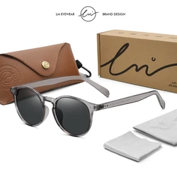 LM Retro Round Sunglasses Women Men Ultralight TR90 Polarized Unisex Driving Shades Vintage Sun Glasses UV400 Gafas De Sol