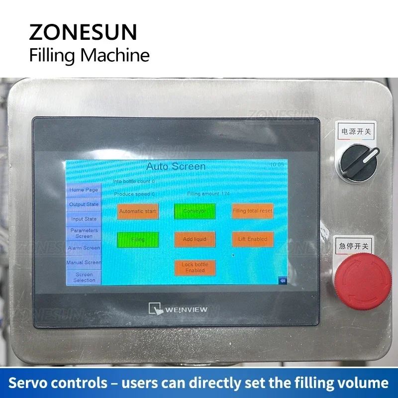 ZONESUN-máquina automática de llenado de líquidos de seis cabezales, servomotor, crema detergente, pasta gruesa, champú, ketchup, ZS-YT6T-6PX de miel