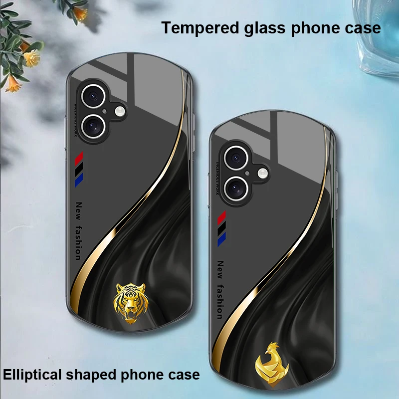 Starlight Zodiac For Apple iPhone 16 11 13 15 14 Pro Max 12 Mini 7 8 Plus XR X XS Elliptical shaped tempered glass phone case