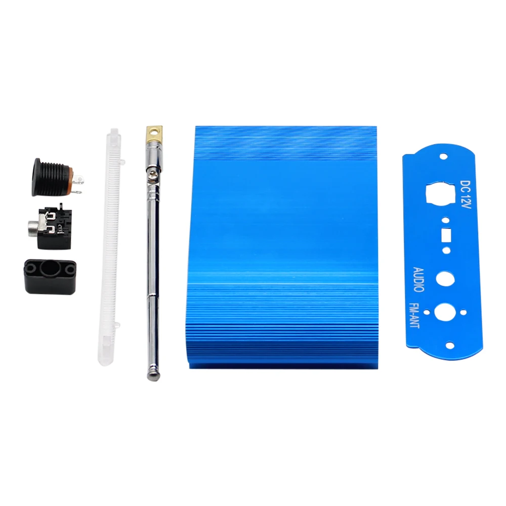 Blue Aluminum Shell Module Case Box for Bluetooth WMA Decoder Board MP3 Music Player Car Radio Module Support USB FM TF