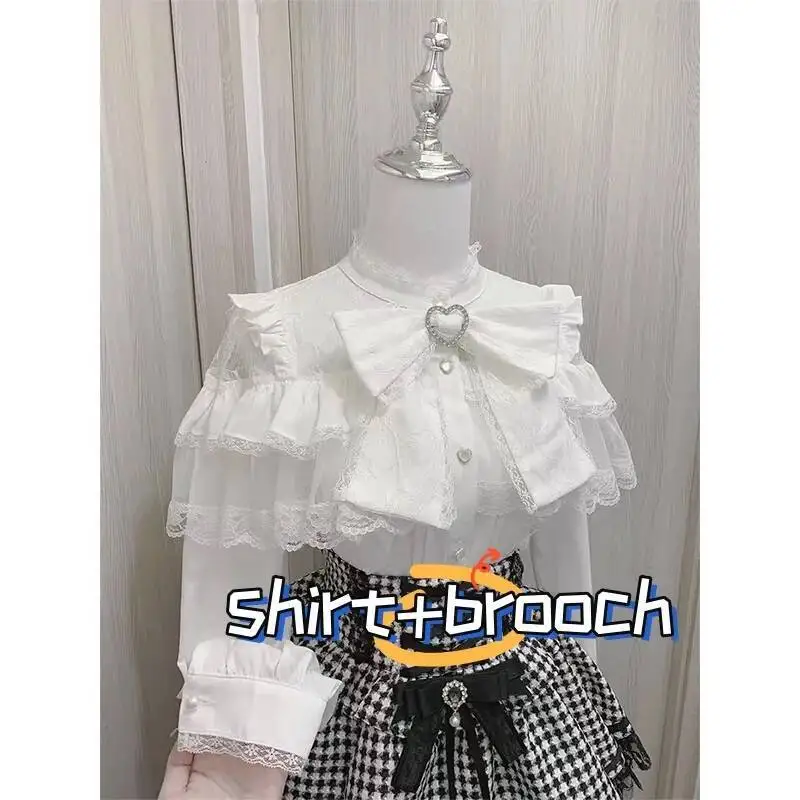 เสื้อผู้หญิงสไตล์คาวาอี้ จิไร เคอิ โลลิต้า Y2K น่ารัก สไตล์ญี่ปุ่น เสื้อเบลาส์ แขนยาว สวยหวาน สไตล์ลำลอง เสื้อสวยเก๋ ปี 2024