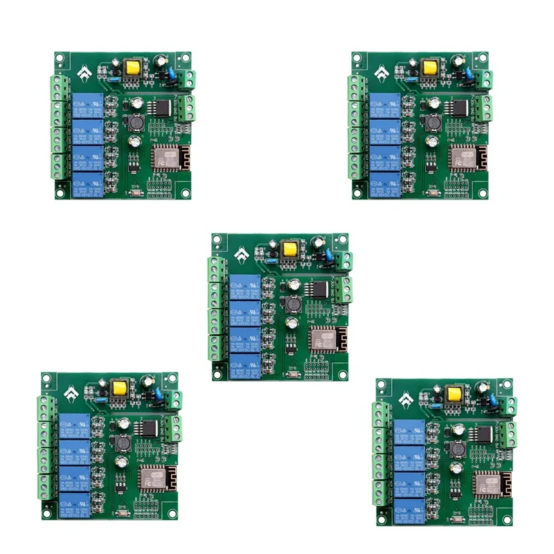 ESP8266ESP-12F Interruptor de relé WiFi, 4 canais, AC90-250V, DC 7-30V, 5V, Delayrelay para Smarthome, IOT, remoto para IDE ARDUINO, durável