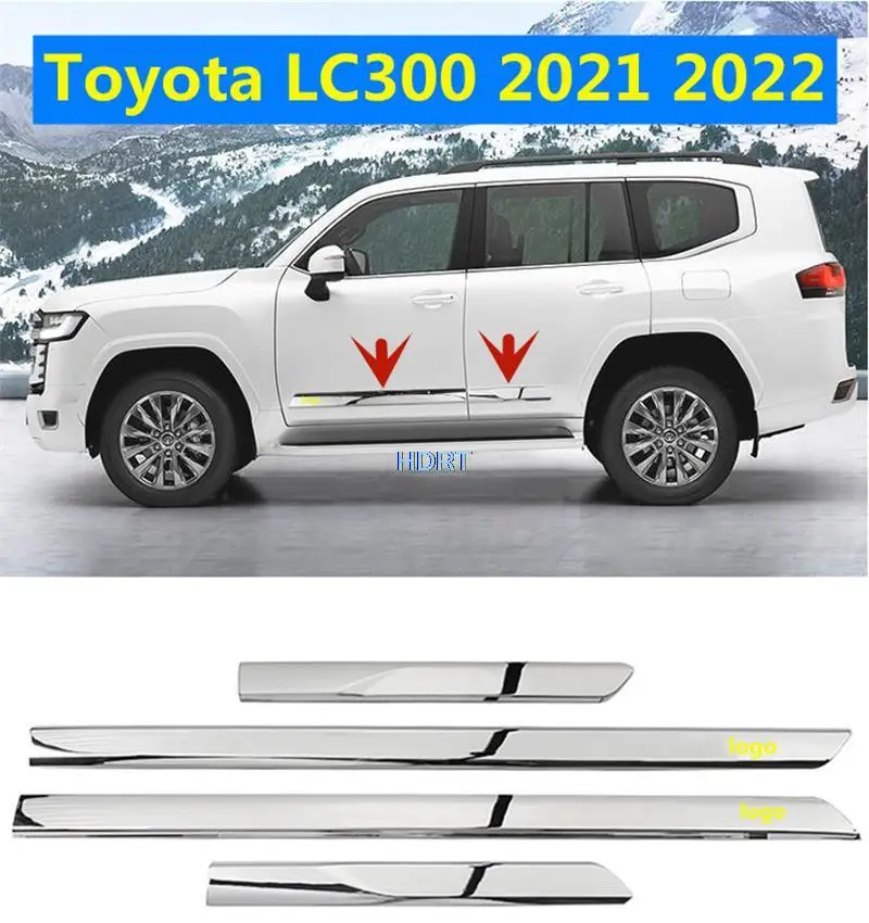 For Toyota Land Cruiser 300 LC300 2021 2022 Body trim Strip Decorative Car Door Side Scratch Resistant Modification Accessories 