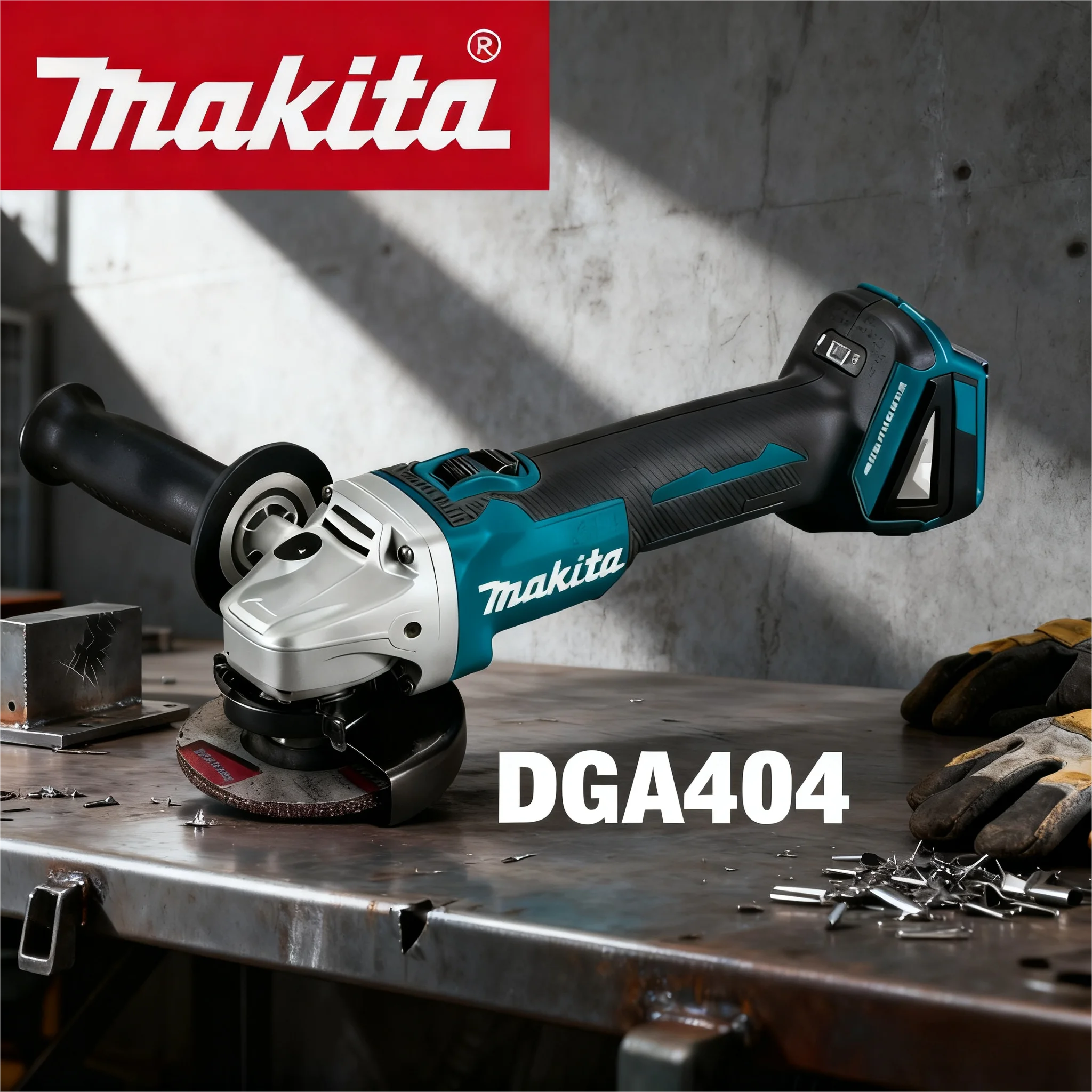 Makita DGA404 18V Brushless Cordless Angle Grinder - 125mm, Lithium-Ion Rechargeable Electric Grinder for Cutting/Grinding