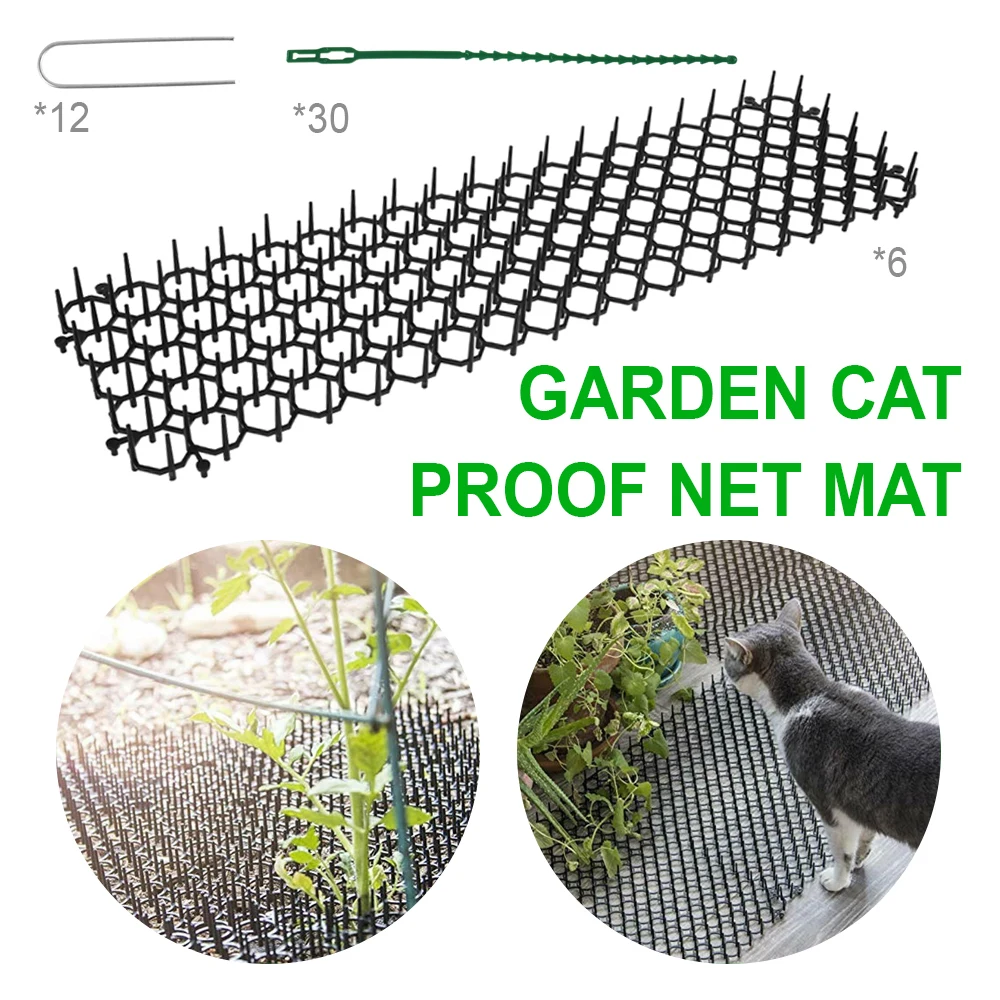 6/10Pcs Gardening Cat Scat Mat Repellent Mat Anti-Cat With Prickle Strips Spikes Straps Deterrent Keep Cat Dog Away Digging