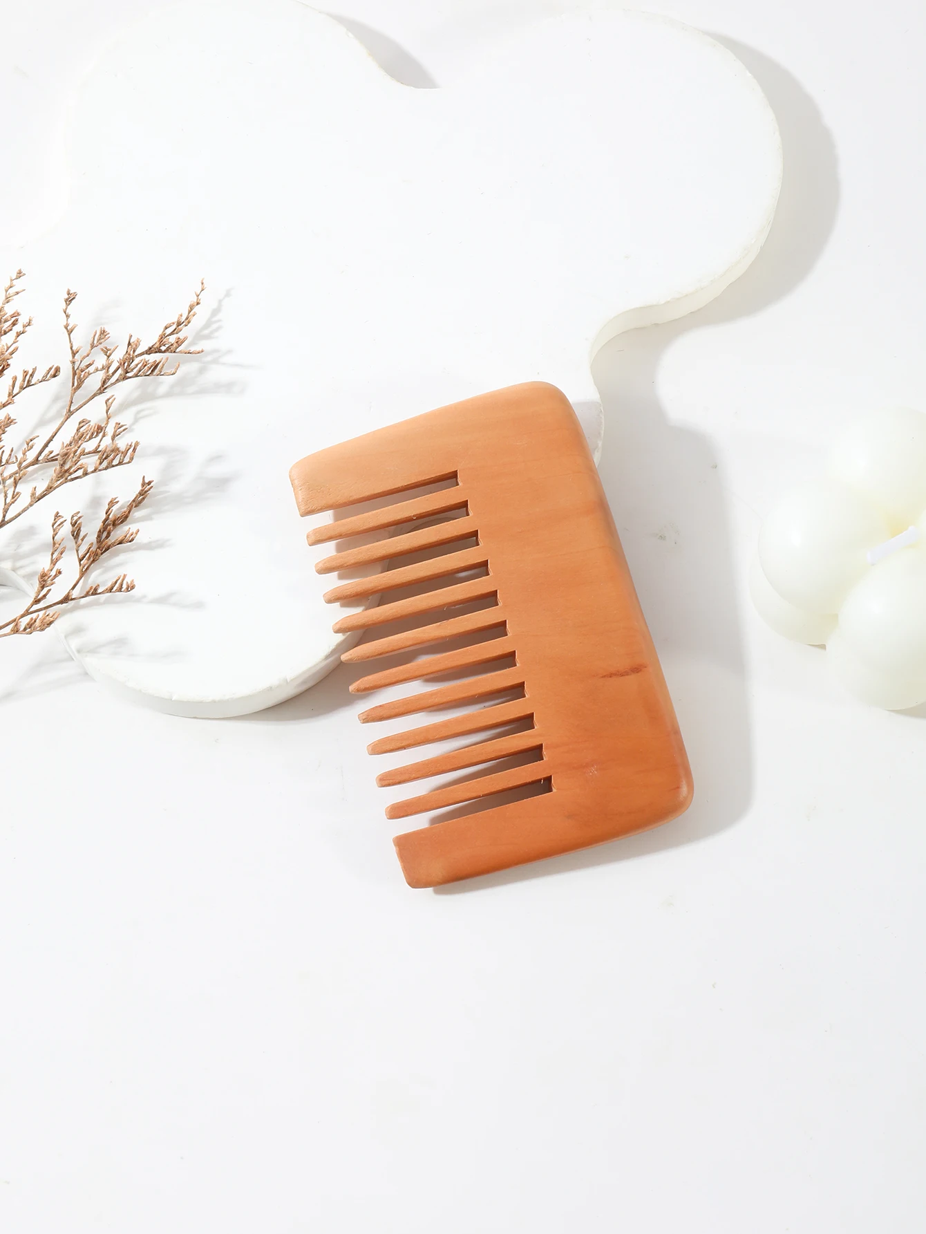 Sisir kayu persik alami, cocok untuk perawatan dan penataan rambut dan jenggot sehari-hari, sisir perjalanan portabel, khusus untuk wig rambut asli