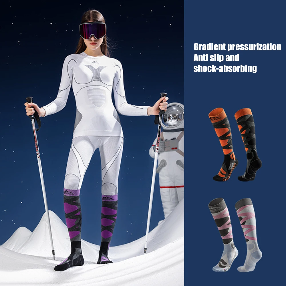 1 Paar Winter Warme Verdikking Ski Kousen Wandelen Sokken Voor Vrouwen Mannen Kinderen Anti-Koud Skiën Outdoor Hoge Sport Kousen