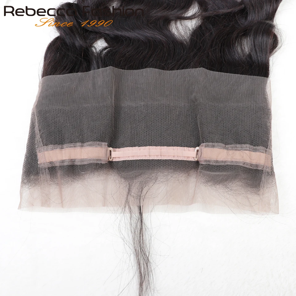 14-18 "180% ketebalan gelombang tubuh 360 renda Frontal penutupan Brazilian basah & bergelombang rambut manusia Frontal penutupan Swiss renda transparan