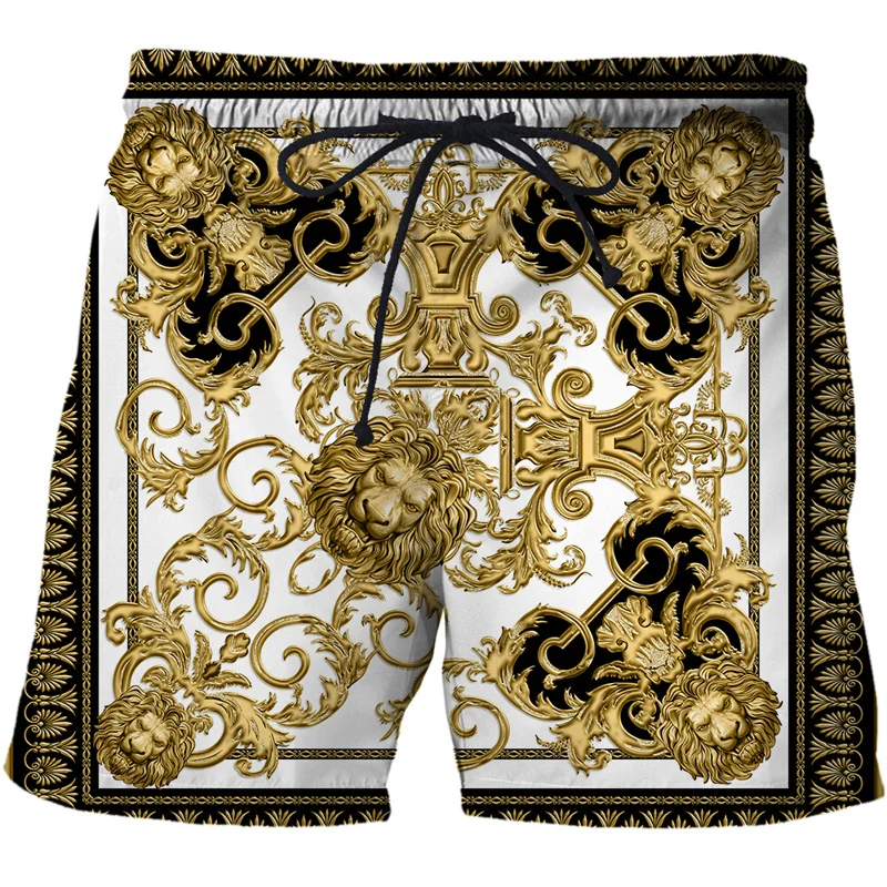 Shorts de praia de luxo com impressão 3D masculino, calção de praia, calção de banho casual para ginástica, kids board, calção de gelo