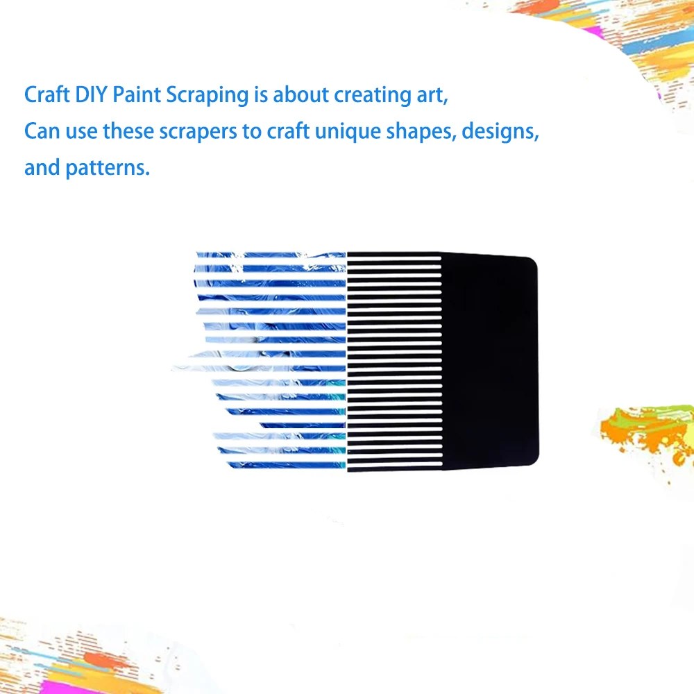 Artsecret 3pcs Metal Black Stainless Steel Tooth Scraper Set or Oil Painting Multi-Functional Art Artist Tools Supplies 258