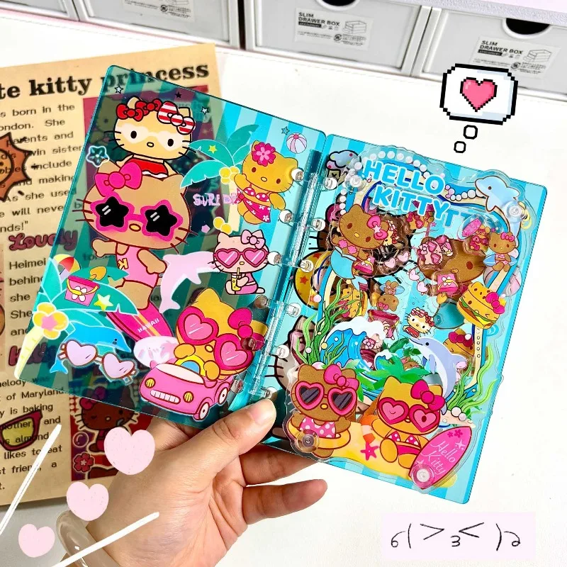 Desenhos animados anime sanrio bonito olá kitty a7 livro de folhas soltas andwind shake lutador caderno acrílico, almofadas de escrita presente de aniversário