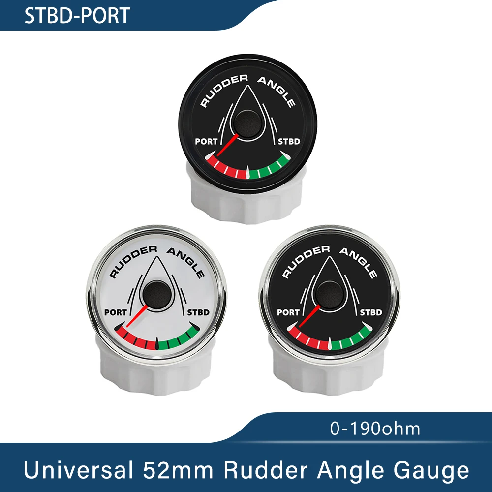 Newest Boat 52mm Rudder Angle Gauge Meter Signal 0-190ohm with 8 Colors Backlight for Ship Yacht Vessel 9-32V