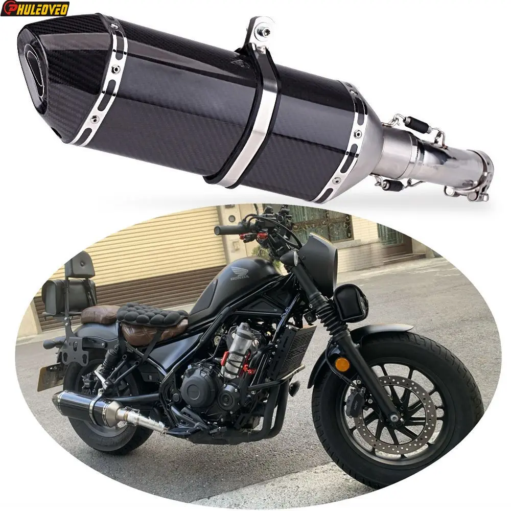 Carbon Motorcycle Exhaust Muffler for Honda CMX 1100 CMX 500 CMX 300 Rebel Escape Moto Muffler Link Pipe for Honda Rebel 1100