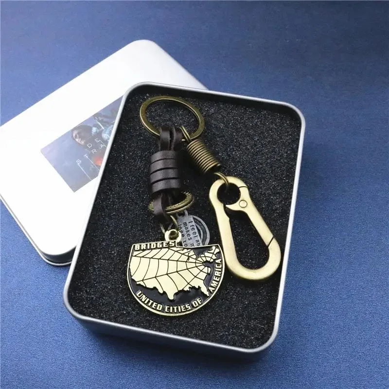 Death Stranding Map Fragile Keychain with Metal Gift Box Game