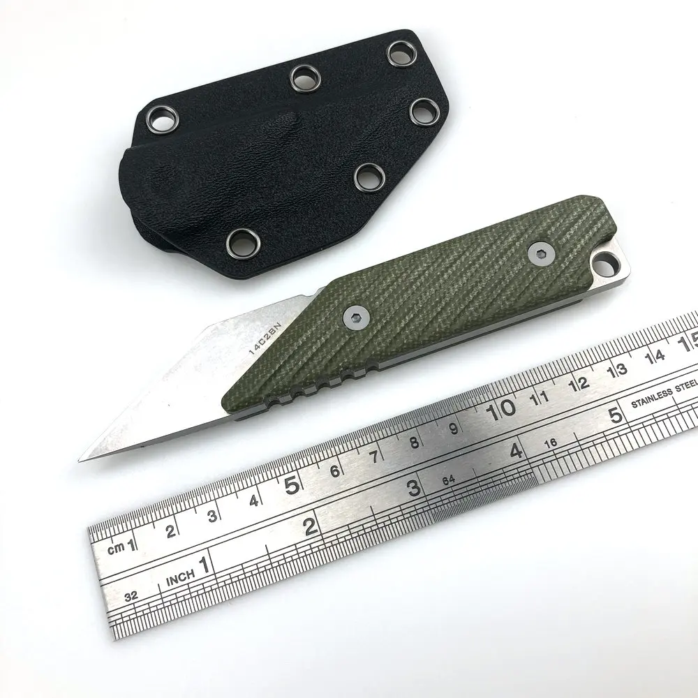 Cuchillo de bolsillo TRSKT 14C28N, cuchillo táctico pequeño de 4,5mm de espesor, cuchillos de desempaquetado, herramienta EDC, mango de lino Kydex, envío directo