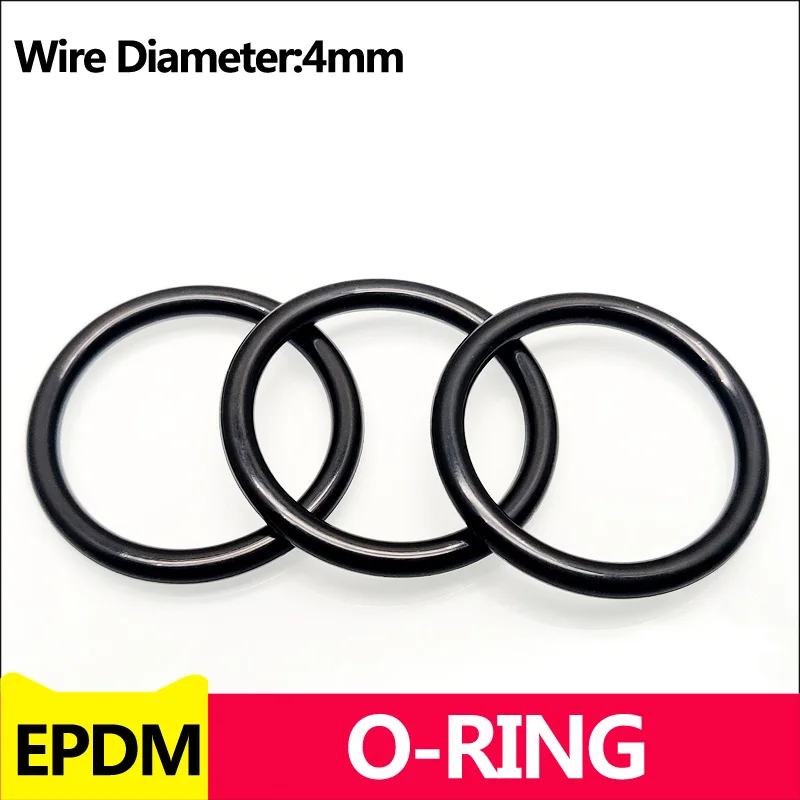 EPDM O Rings Outer Diameter 12-400mm Acid and Alkali Resistance Water Resistance Friction Resistance Wire Diameter 4mm Black