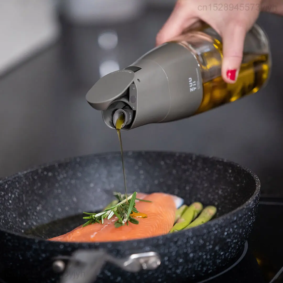 Youpin Zuutii-Tapa de interruptor de gravedad automático, lata de aceite, boquilla de silicona a prueba de derrames, diseño sin goteo, 500ml de capacidad, utensilios de cocina para barbacoa