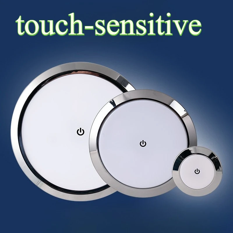 

Светодиодный светильник для автодомов с сенсорным управлением, ультратонкий, круглый, для потолка, внутреннее освещение, 12В/24В, универсальные аксессуары для модификации автомобилей