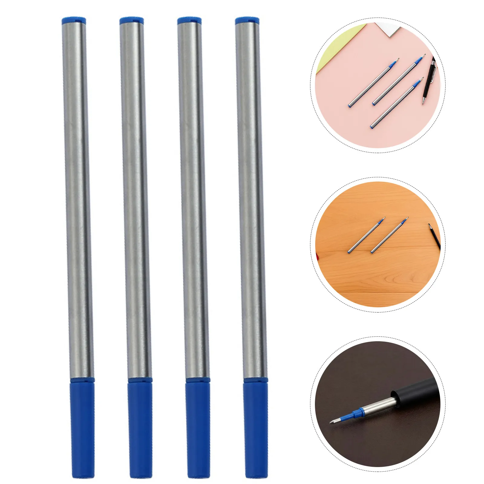 

20 шт. универсальных гелевых чернил для ручек, 0,7 мм, металлические картриджи, сменные, для плавного письма, быстросохнущие, для офиса