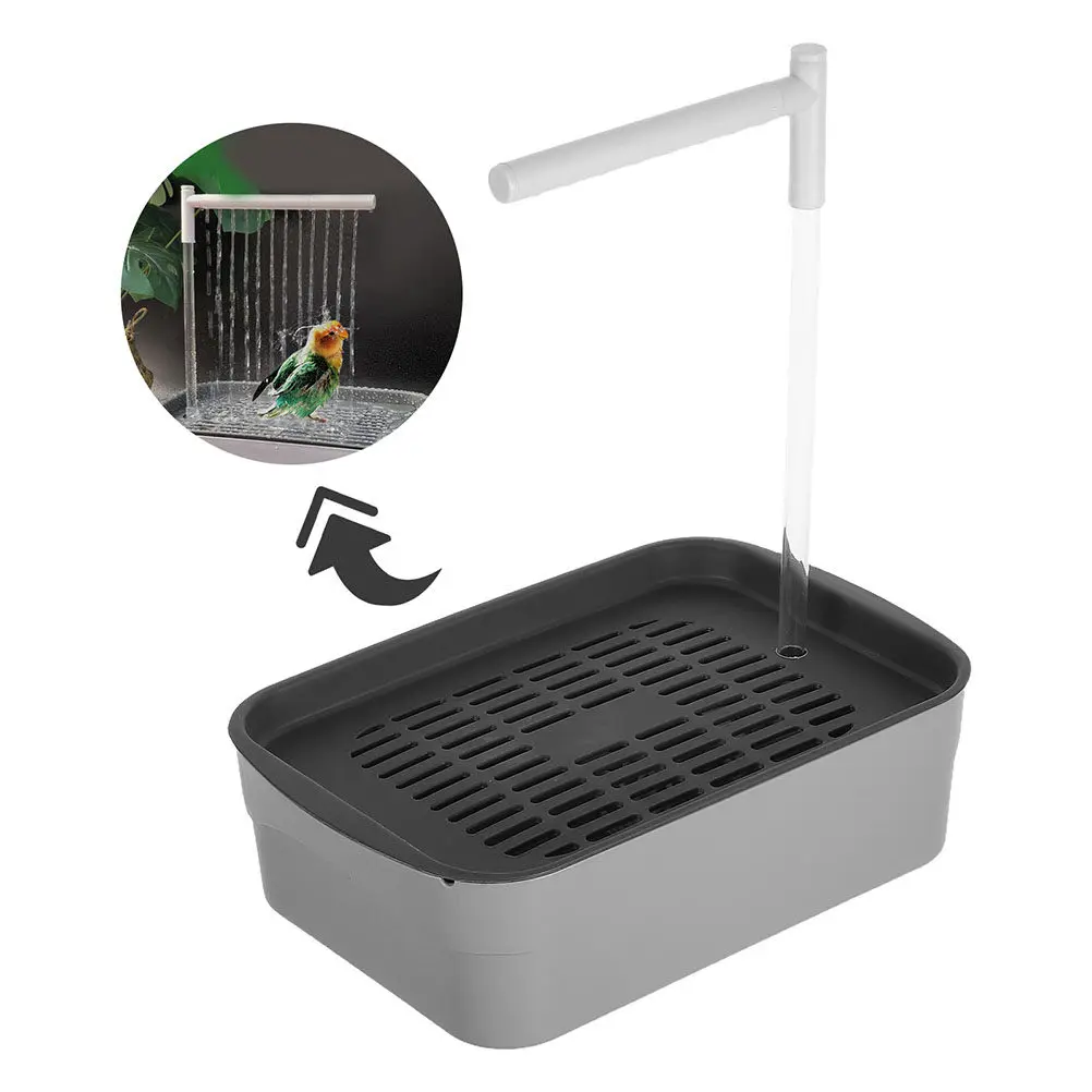 Automatic Parrot Bathtub Shower for Birds - Portable ABS Bird Bath Tub with Even Spray Fountain Effect Ideal for Parakeets view 3