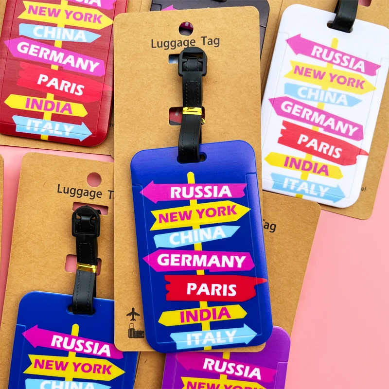 5 Colors of Landmark Indicating Travel Luggage Tags Suitcase ID Address Holder Baggage Boarding Tags Portable Label