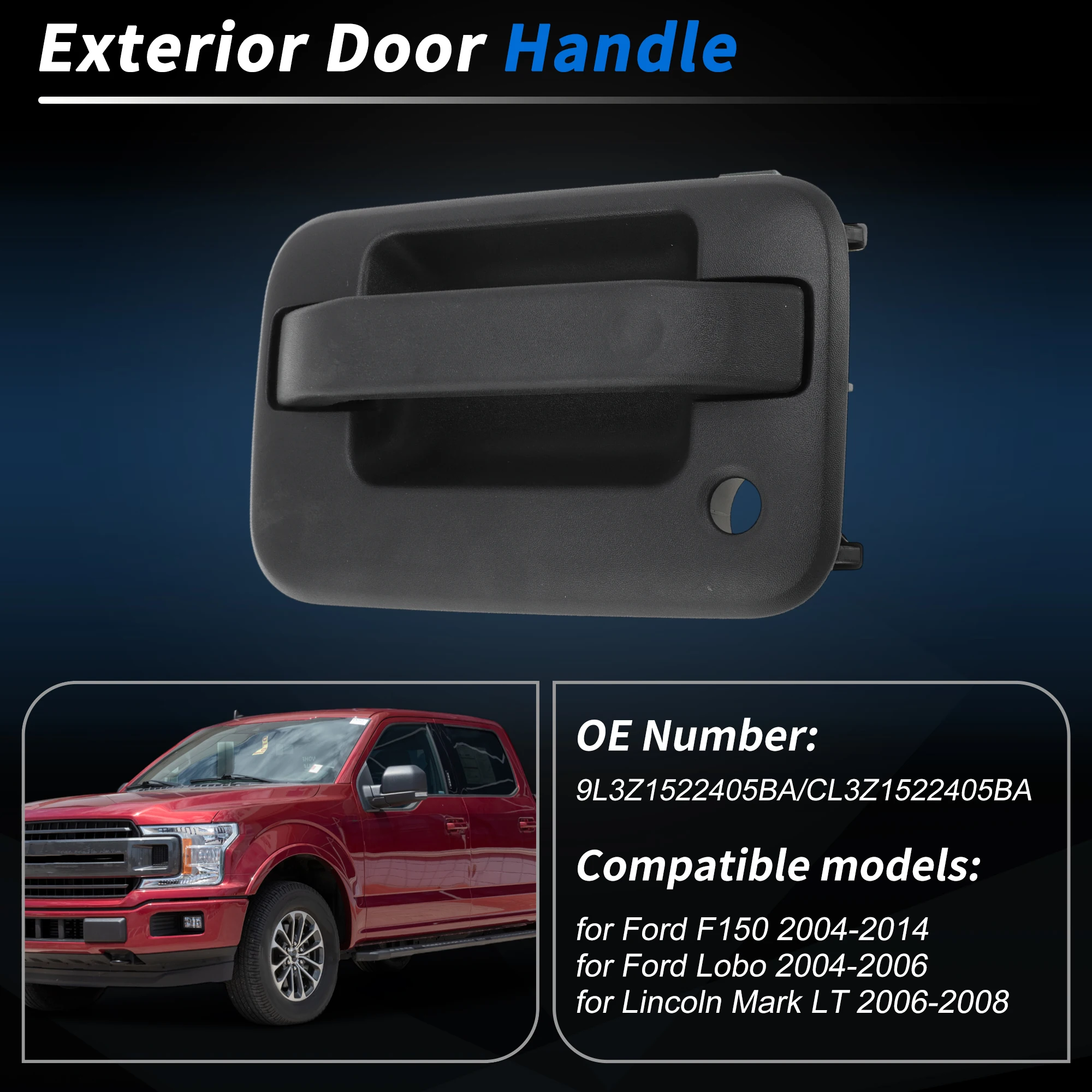 

UXCELL Ручка передней двери со стороны водителя для Ford F150 Lobo 2004-2006 No 9L3Z1522405BA
