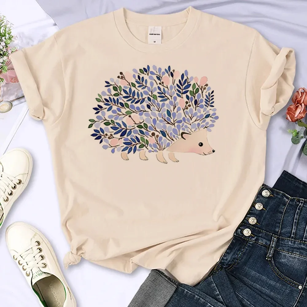 

Hedgehog tshirt women streetwear manga summer Tee female comic designer clothes