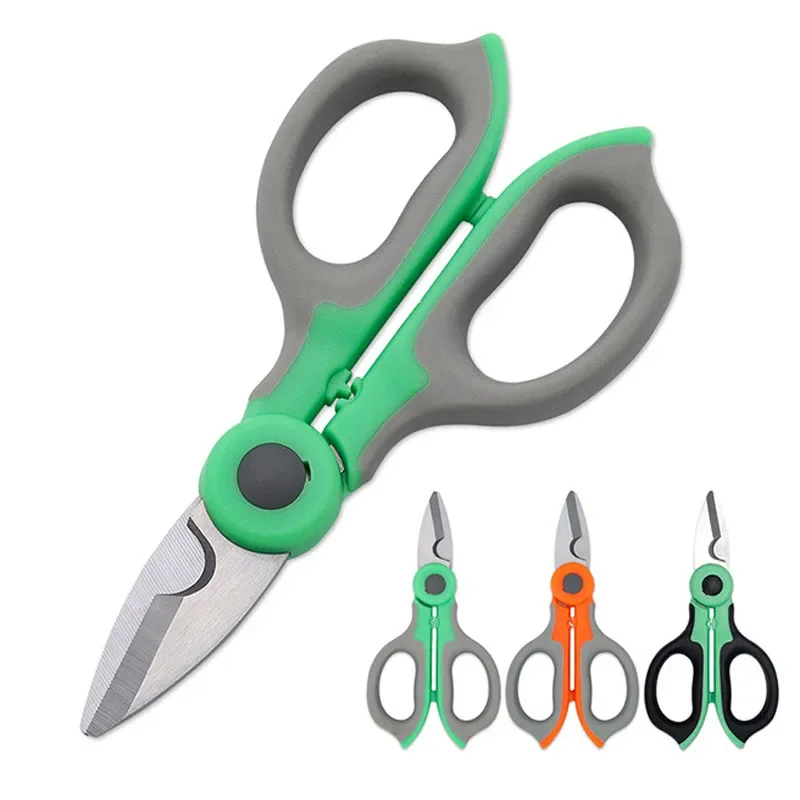 Swayboo-Aço Inoxidável Cabeça Reta Eletricista Scissor, PP TPR Handle, Fio De Ferro, Tesoura De Pesca, Linha Cabo Multitool