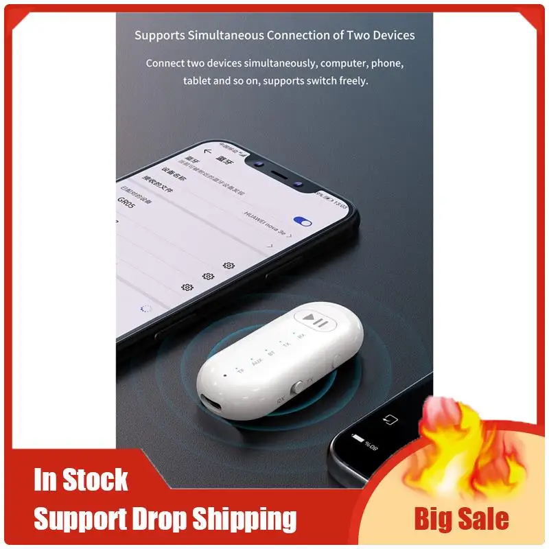 أفضل العروض سماعة لاسلكية تعمل بالبلوتوث 5.1 استقبال الارسال محول 3.5 مللي متر AUX ستيريو الارسال يدوي دعوة دعم TF بطاقة ل Ca