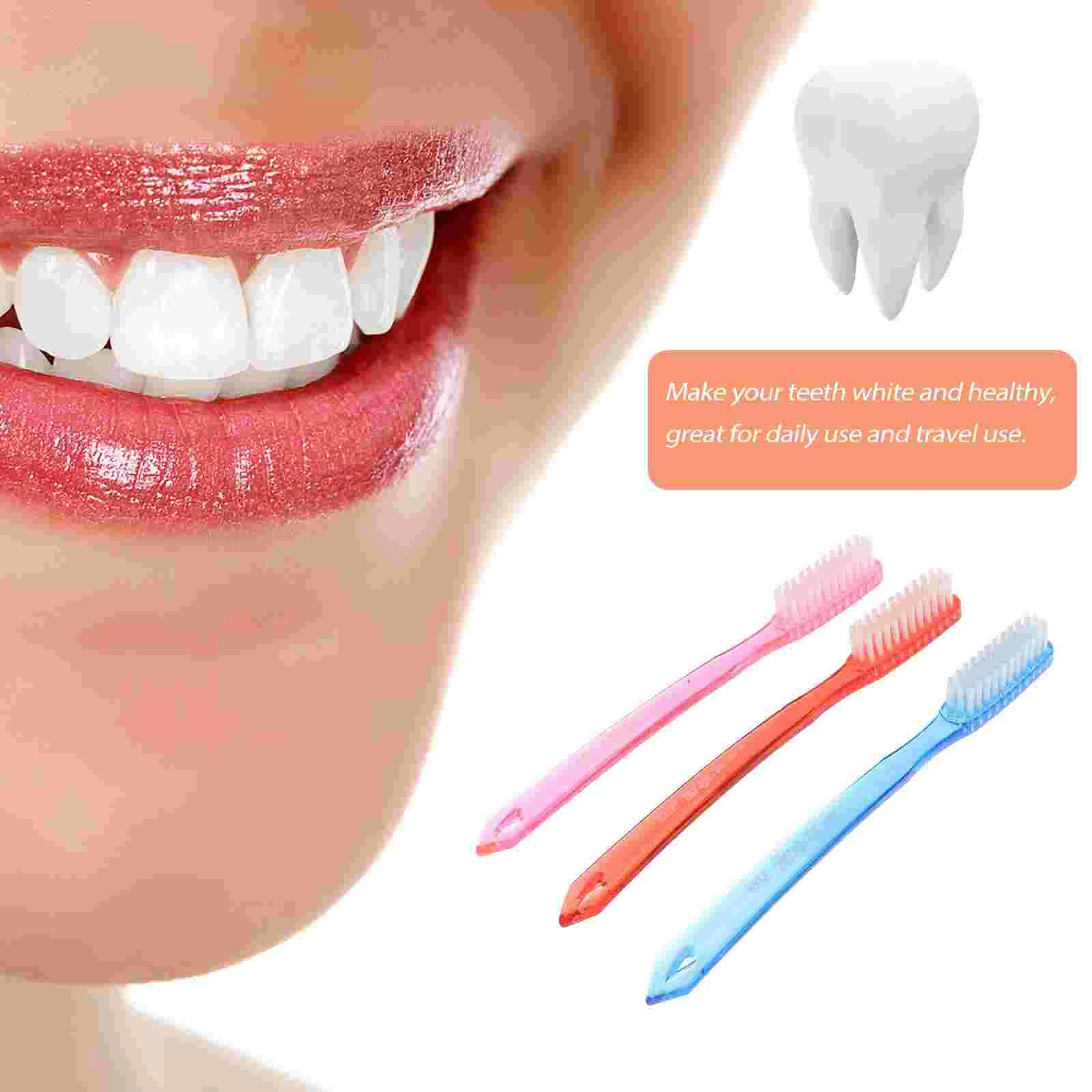 6 pçs fio dental adultos cerdas duras escova de dentes limpeza premium super viagem