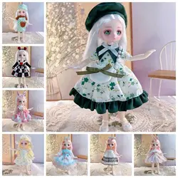 Elbise Up BJD bebek antik elbise bebek 3D gözler ile giysi simüle göz menteşe bebek sevimli 1/6 BJD çıkarılabilir eklemler bebek çocuk oyuncak