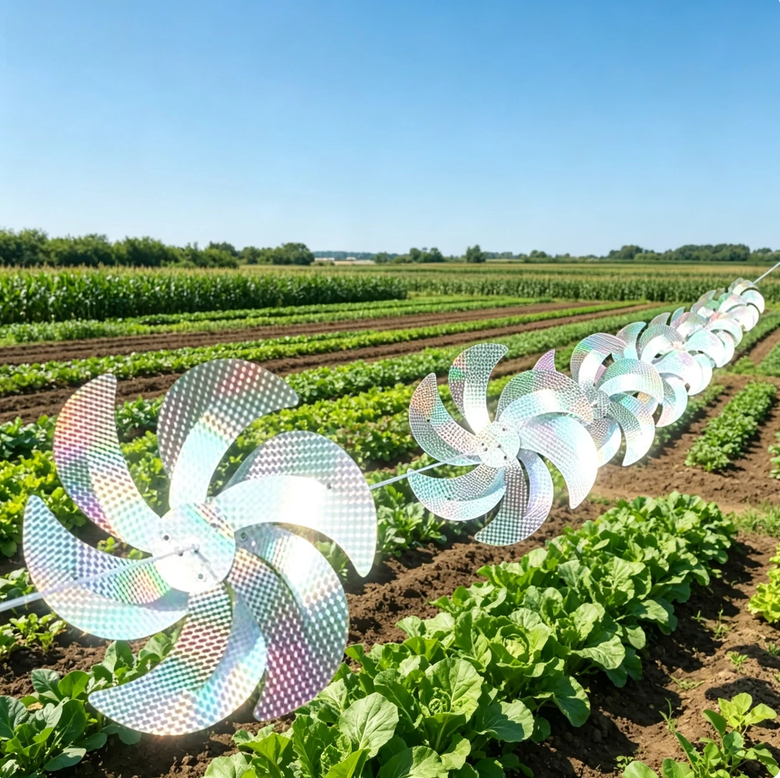 Outdoor Bird Repelling Windmill Laser Reflection Courtyard Orchard Anti Bird Chasing Rotating Windmill String Outdoor Windmill