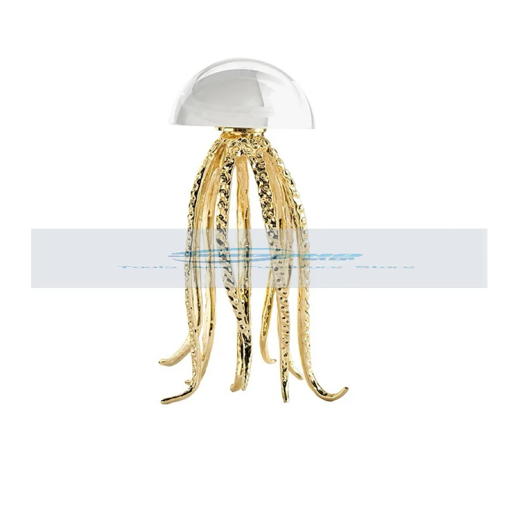 

Легкая роскошная хрустальная медуза, морская художественная тема, украшение для гостиной, рабочая модель, отдел продаж, металлическое мягкое украшение