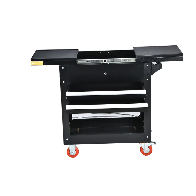 Rolling Mechanics Tool Cart Slide Top Utility Storage Cabinet Toolbox Tool Organizer With Open Lid And 2 Sliding Drawers